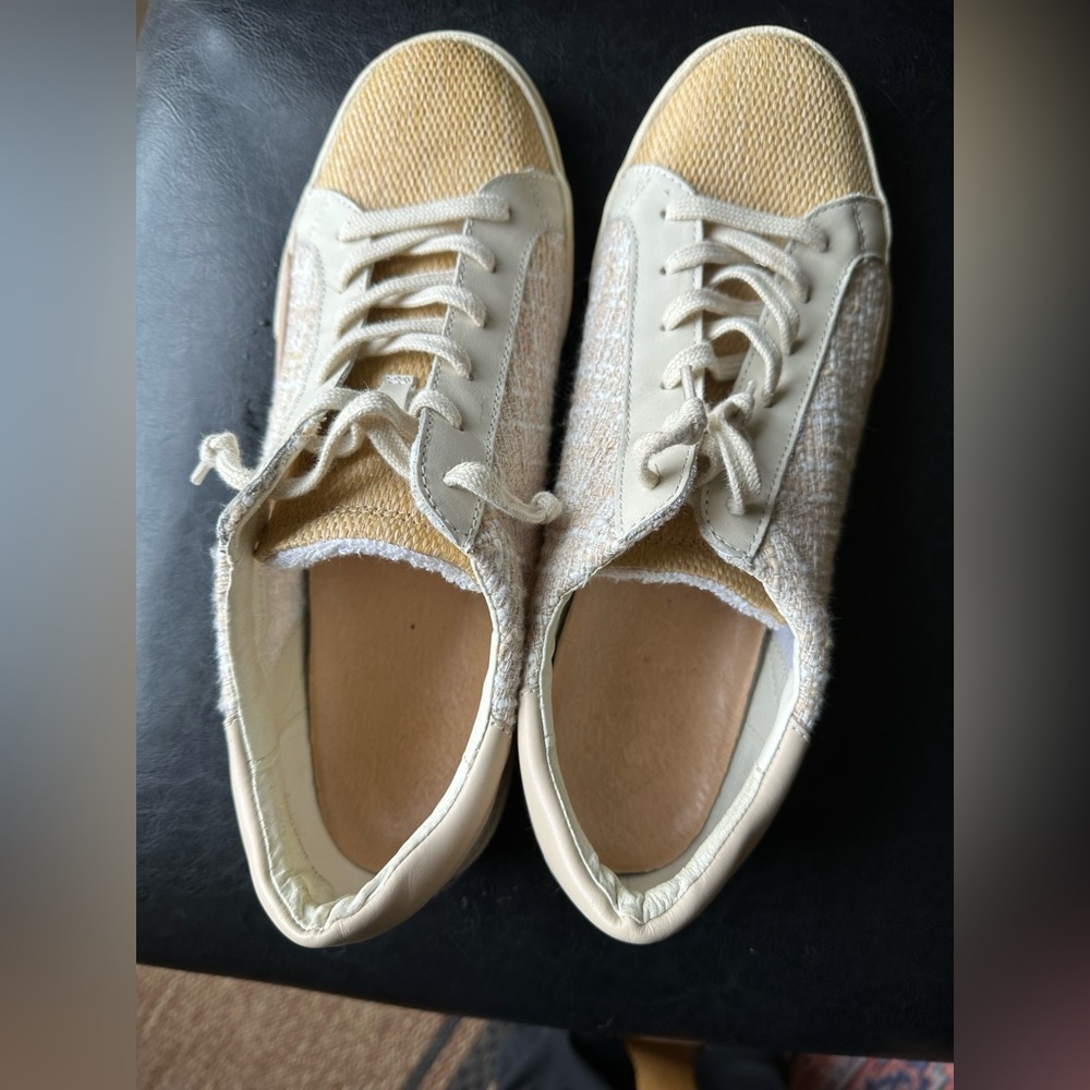 Dolce Vita Cream and Tan Sneakers Casual Canvas
